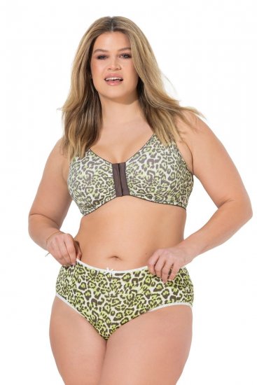 Ulla Popken 848810 Slips mit Animal-Print 5er-Pack Taupe - Slips - 