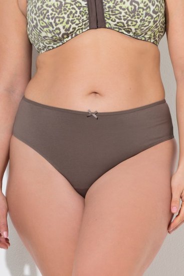 Ulla Popken 848826 Strings mit Animal-Print 3er-Pack Taupe - Slips - 