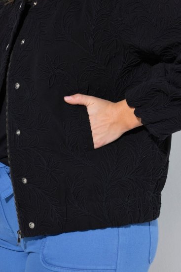 Ulla Popken 848940 Bomberjacke Schwarz - Jacken - Große Jacken für Damen
