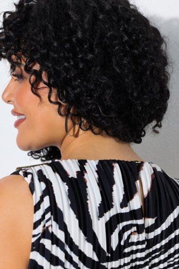 Ulla Popken 848948 Kleid mit Animal-Print Schwarz - Sommerkleider - Große Größen: Leichte Sommerkleider