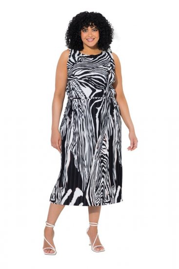 Ulla Popken 848948 Kleid mit Animal-Print Schwarz - Sommerkleider - Große Größen: Leichte Sommerkleider