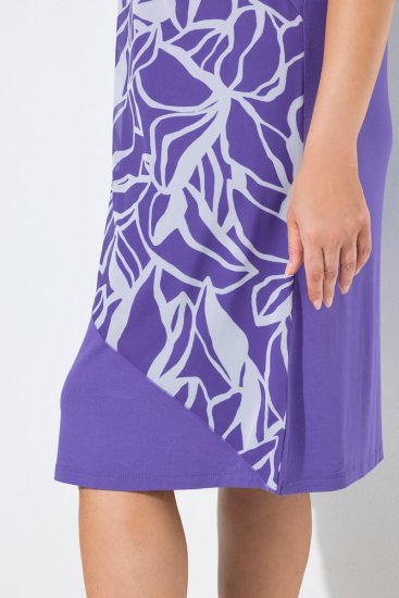 Ulla Popken 849033 Gemustertes Chiffonkleid Flieder - Kleider - Kleider für jede Größe