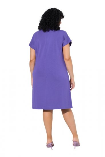Ulla Popken 849033 Gemustertes Chiffonkleid Flieder - Kleider - Kleider für jede Größe