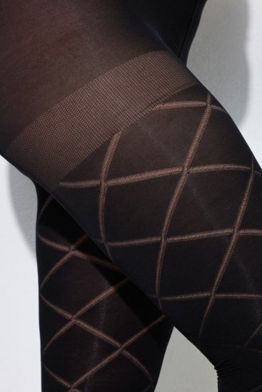 Ulla Popken 849047 Gemusterte Strumpfhose 100 den Schwarz - Strumpfhosen & Socken - 