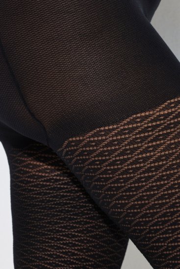 Ulla Popken 849050 Karierte Strumpfhose Schwarz - Strumpfhosen & Socken - 
