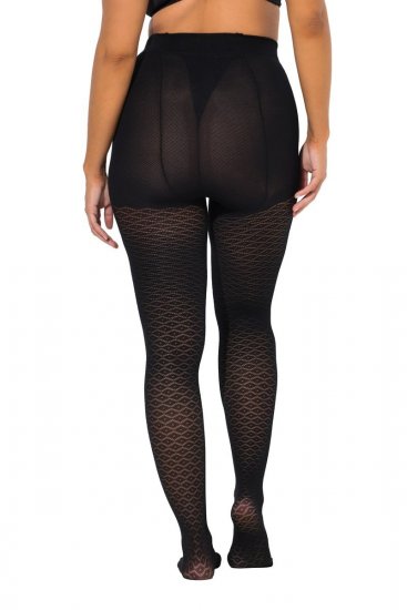 Ulla Popken 849050 Karierte Strumpfhose Schwarz - Strumpfhosen & Socken - 
