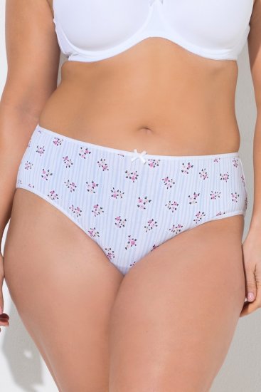 Ulla Popken 849098 Geblümte Slips 5er-Pack Hellblau - Slips - 