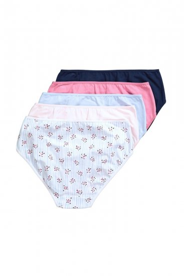 Ulla Popken 849098 Geblümte Slips 5er-Pack Hellblau - Slips - 