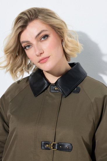 Ulla Popken 849246 Jacke in Lederoptik Oliv - Jacken - Große Jacken für Damen