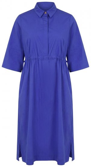 Ulla Popken 849541 Kurzärmliges Hemdblusenkleid mit Tunnelzug Violett - Blusenkleider - 