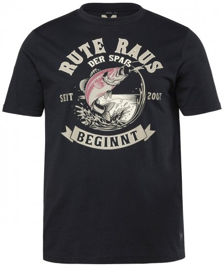 Men+ 547 T-Shirt Rute Raus Schwarz - Herren-T-Shirts - Herren-T-Shirts in großen Größen