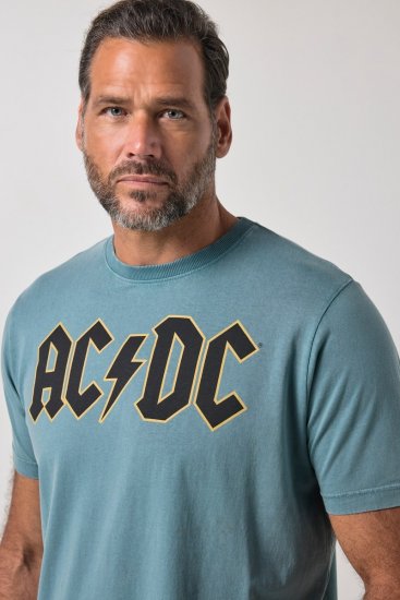 JP1880 849790 AC/DC Classic Logo T-Shirt Türkisblau - Band-T-shirts - Band T-Shirts für große Größen