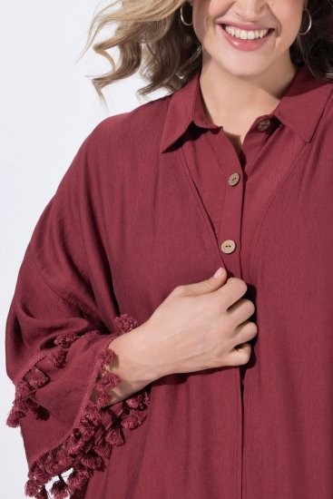 Ulla Popken 849860 Kimono Rostrot - Strickjacken - Strickjacken in großen Größen für Damen