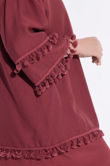 Ulla Popken 849860 Kimono Rostrot - Strickjacken - Strickjacken in großen Größen für Damen