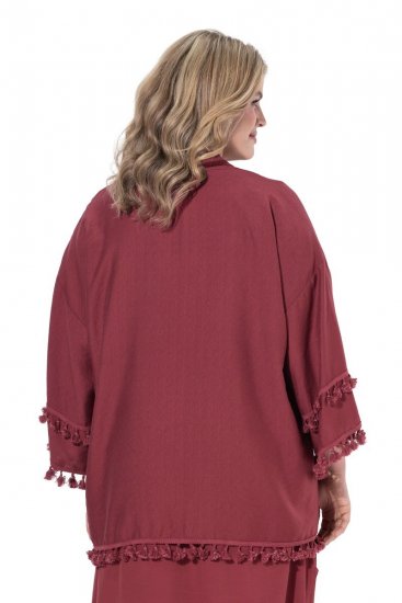 Ulla Popken 849860 Kimono Rostrot - Strickjacken - Strickjacken in großen Größen für Damen