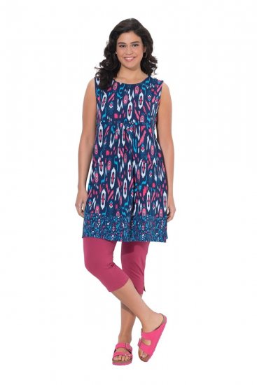Ulla Popken 849887 Ärmelloses Jerseykleid Dunkelblau - Jerseykleider - 