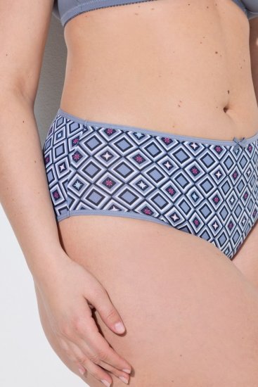 Ulla Popken 850077 Gemusterte Slips 5er-Pack Hellblau - Slips - 