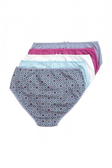 Ulla Popken 850077 Gemusterte Slips 5er-Pack Hellblau - Slips - 