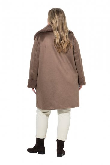 Ulla Popken 850251 Teddymantel Hellbraun - Mäntel - Große Größen: Mäntel für Damen