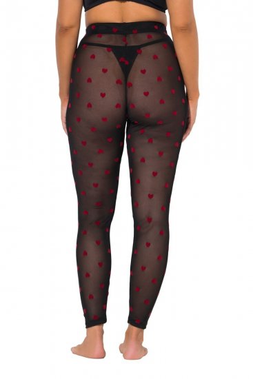 Ulla Popken 850264 Gemusterte Strumpfleggings Schwarz - Strumpfhosen & Socken - 