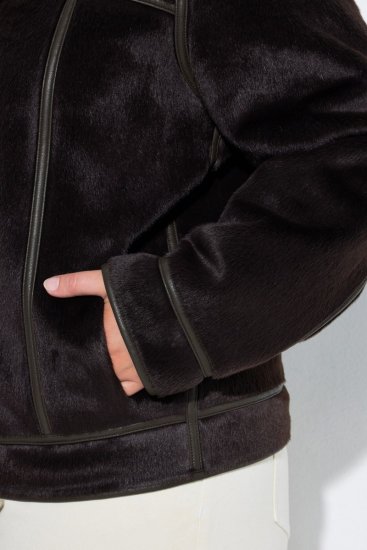 Ulla Popken 850310 Kunstfelljacke Dunkelbraun - Jacken - Große Jacken für Damen