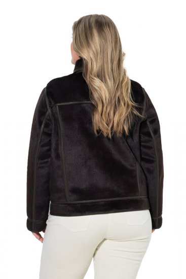 Ulla Popken 850310 Kunstfelljacke Dunkelbraun - Jacken - Große Jacken für Damen