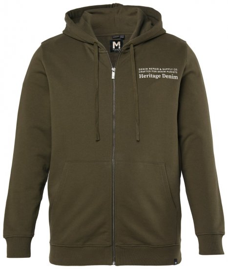 Men+ 375 Kapuzen-Sweatjacke Heritage Denim Khakigrün - Herren-sweater und -hoodies - Herren-Sweater und -Hoodies in großen Größen