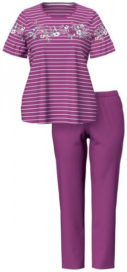 Ulla Popken 850403 Pyjama mit Blumenmuster Violett - Pyjama/Loungewear - 