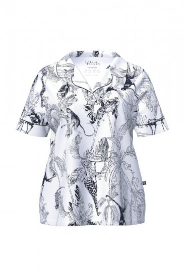 Ulla Popken 850441 Pyjama mit Muster Wollweiß - Pyjama/Loungewear - 
