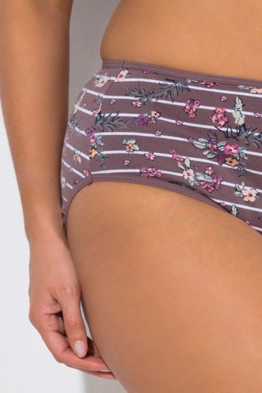 Ulla Popken 850538 Geblümte Slips aus Bio-Baumwolle 2er-Pack Braun - Slips - 