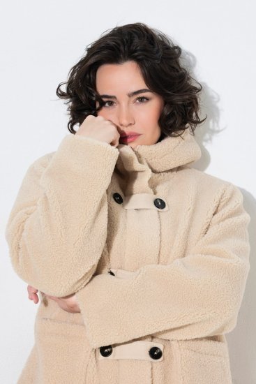 Ulla Popken 850589 Teddyjacke Wollweiß - Jacken - Große Jacken für Damen