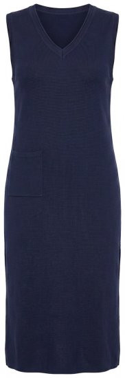 Ulla Popken 850725 Strickkleid mit V-Ausschnitt Dunkelblau - Strickkleider - 