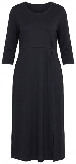 Ulla Popken 850910 Maxikleid mit 3/4-Ärmeln Schwarz - Maxikleider - Große Größen: Lange Maxikleider