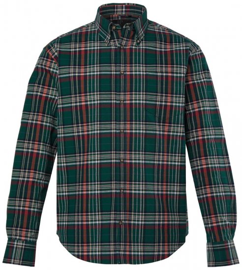 JP1880 850923 Kariertes Langarmhemd Waldgrün TALL - TALL hemden - Hemden mit TALL-Schnitt