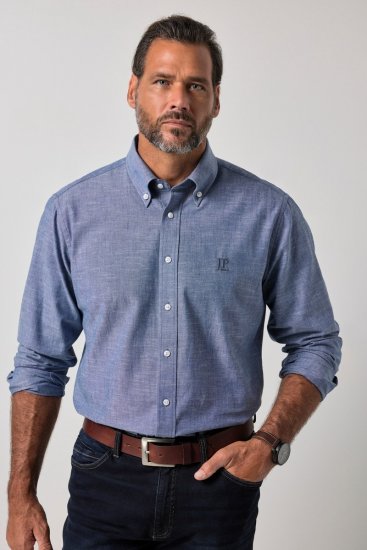 JP1880 850931 Langarm-Chambrayhemd Denimblau TALL - TALL hemden - Hemden mit TALL-Schnitt