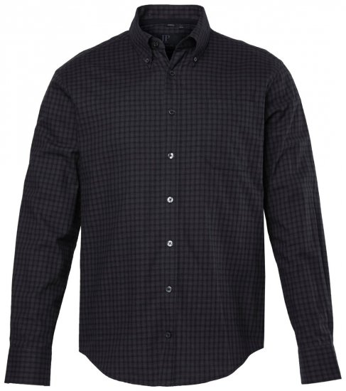 JP1880 850950 Kariertes Langarm-Flanellhemd Schwarz TALL - TALL hemden - Hemden mit TALL-Schnitt