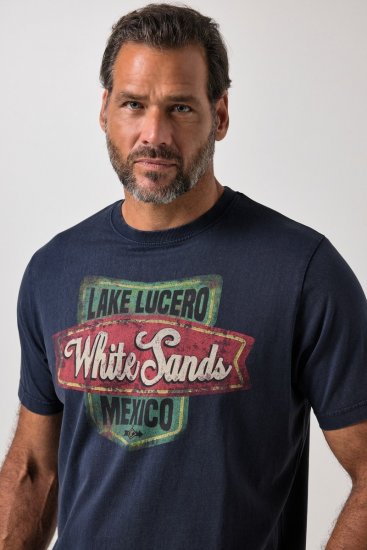 JP1880 850980 T-Shirt mit Print im Vintage-Look Dunkelblau TALL - TALL T-shirts - Extra lange T-Shirts Herren
