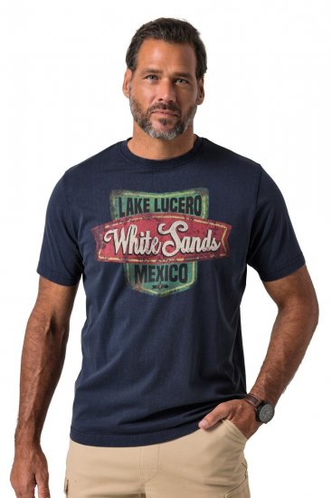 JP1880 850980 T-Shirt mit Print im Vintage-Look Dunkelblau TALL - TALL T-shirts - Extra lange T-Shirts Herren