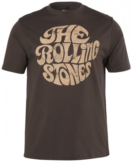 JP1880 851001 Rolling Stones Retro Logo T-Shirt Haselnuss - Band-T-shirts - Band T-Shirts für große Größen
