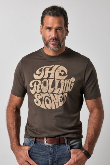 JP1880 851001 Rolling Stones Retro Logo T-Shirt Haselnuss TALL - TALL T-shirts - Extra lange T-Shirts Herren