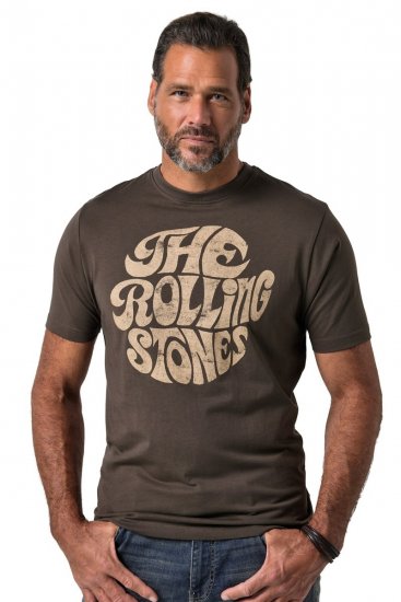 JP1880 851001 Rolling Stones Retro Logo T-Shirt Haselnuss TALL - TALL T-shirts - Extra lange T-Shirts Herren