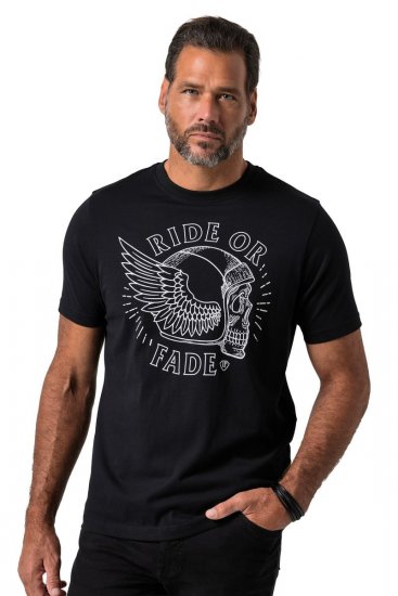 JP1880 851008 T-Shirt mit Brustprint Schwarz TALL - TALL T-shirts - Extra lange T-Shirts Herren
