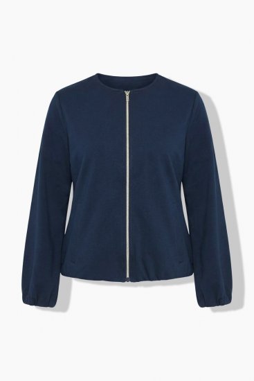 Ulla Popken 851040 Sweatjacke mit Reißverschluss Dunkelblau - Sweatshirts - Sweatshirts für Damen in großen Größen