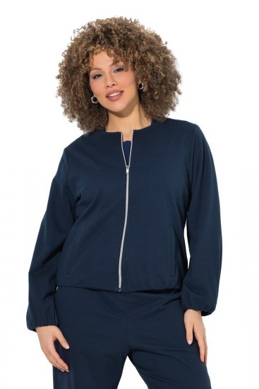 Ulla Popken 851040 Sweatjacke mit Reißverschluss Dunkelblau - Sweatshirts - Sweatshirts für Damen in großen Größen