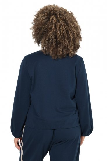 Ulla Popken 851040 Sweatjacke mit Reißverschluss Dunkelblau - Sweatshirts - Sweatshirts für Damen in großen Größen