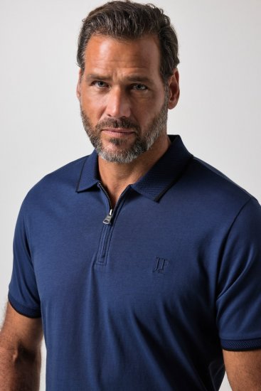 JP1880 851048 Poloshirt mit Reißverschluss Nachtblau TALL - TALL poloshirts - TALL Poloshirts mit Extralänge