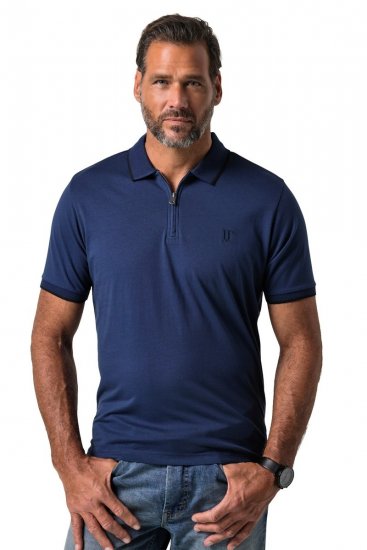 JP1880 851048 Poloshirt mit Reißverschluss Nachtblau TALL - TALL poloshirts - TALL Poloshirts mit Extralänge