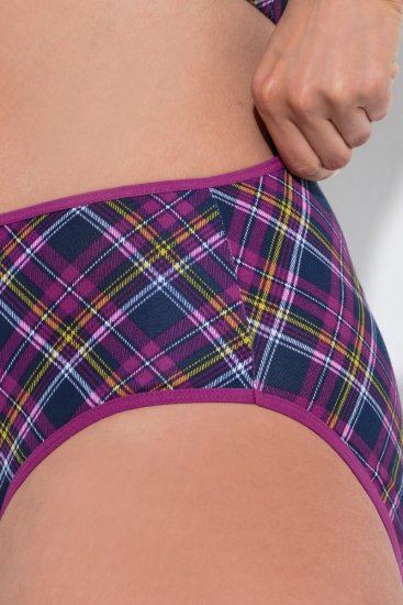 Ulla Popken 851070 Karierte Slips aus Bio-Baumwolle 5er-Pack Violett - Slips - 
