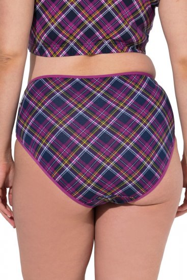 Ulla Popken 851070 Karierte Slips aus Bio-Baumwolle 5er-Pack Violett - Slips - 