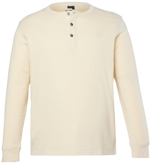 JP1880 851075 Langarm-Henleyshirt Sandgrau TALL - TALL T-shirts - Extra lange T-Shirts Herren